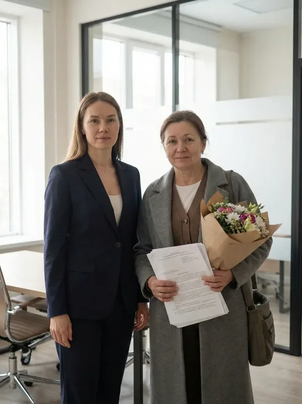 Довольный клиент с юристом